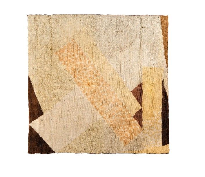 Jean DUNAND (1877-1942) Tapis en laine à points noués de forme carrée à motifs g&hellip;