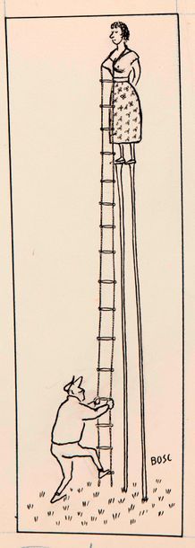 Null Jean BOSC (1924-1973) 

Série de 7 dessins 

Le fauteuil à berger (24 x 27,&hellip;