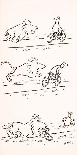 Null Jean BOSC (1924-1973) 

Le lion mangeur de vélo 

Strip, plume, encre de ch&hellip;