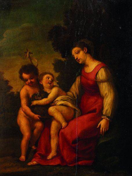 Ecole Florentine du XVIIe siècle Vierge à l’Enfant avec saint Jean-Baptiste 

Pa&hellip;