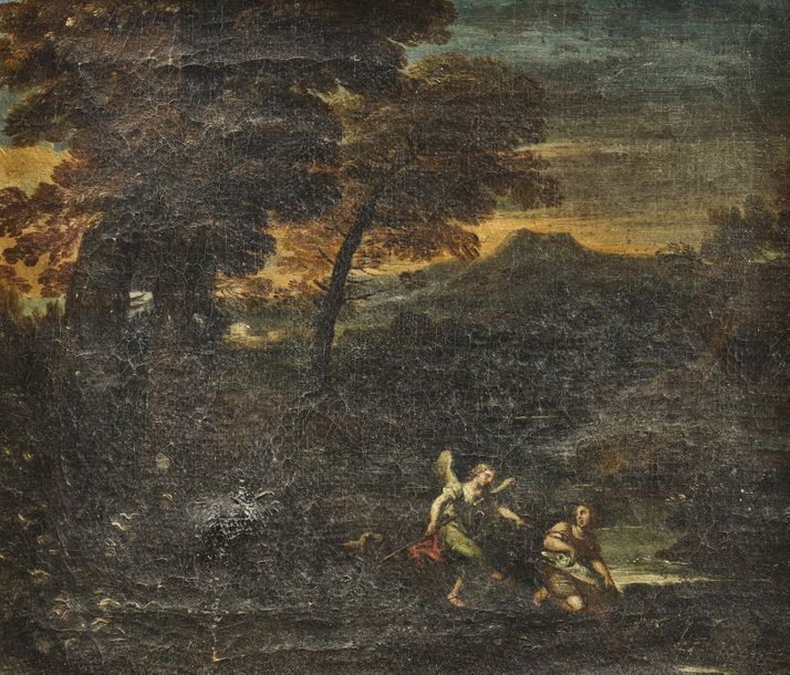 Null École ROMAINE vers 1650, suiveur de Giovanni Battista VIOLA

Paysage de for&hellip;