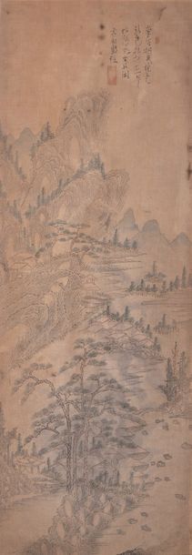 Null Suite de six encres sur soie Chine, début du XXe siècle Représentant des pa&hellip;