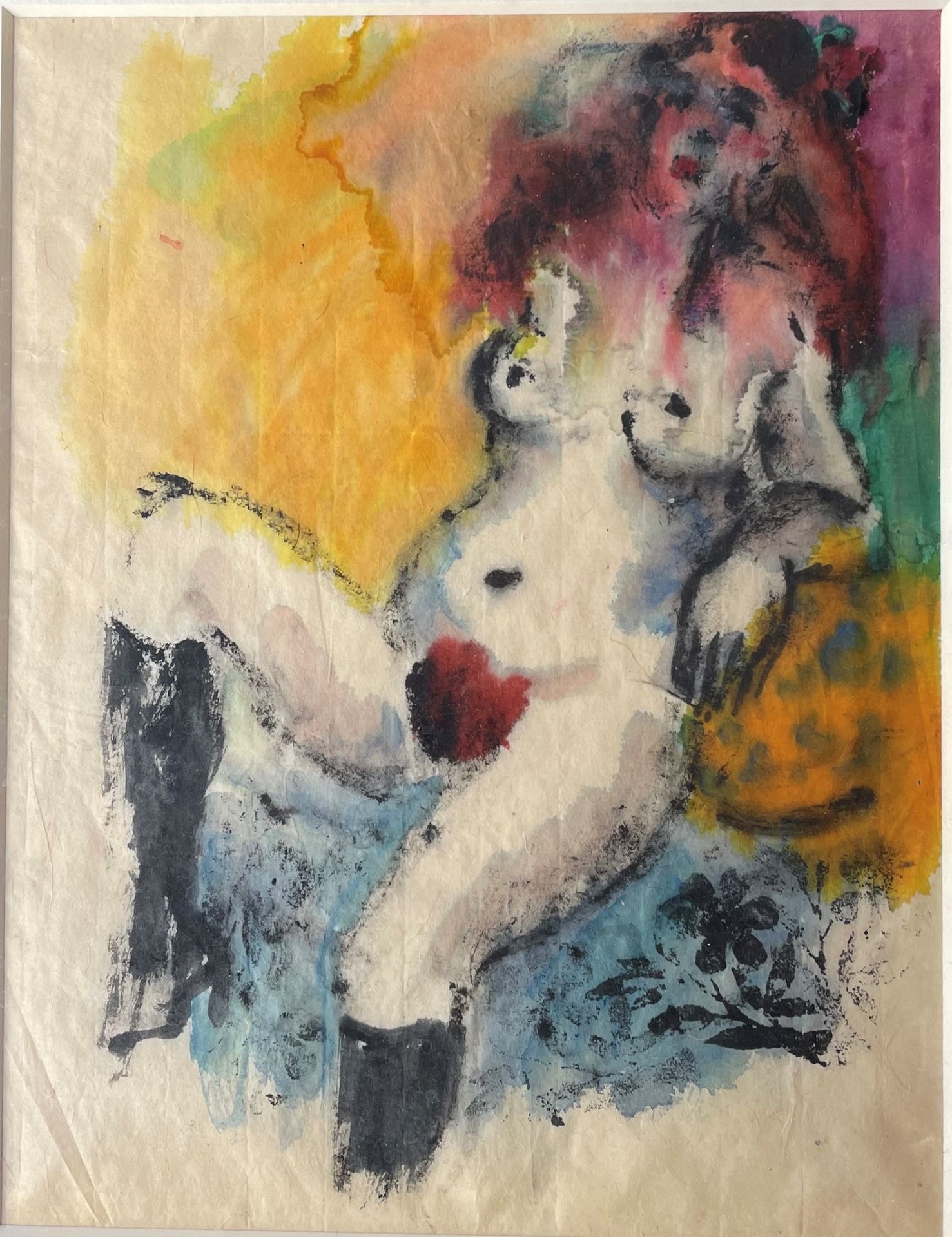 Null URSULA STEINBERG Nude watercolour unsigned 

24,5x19cm