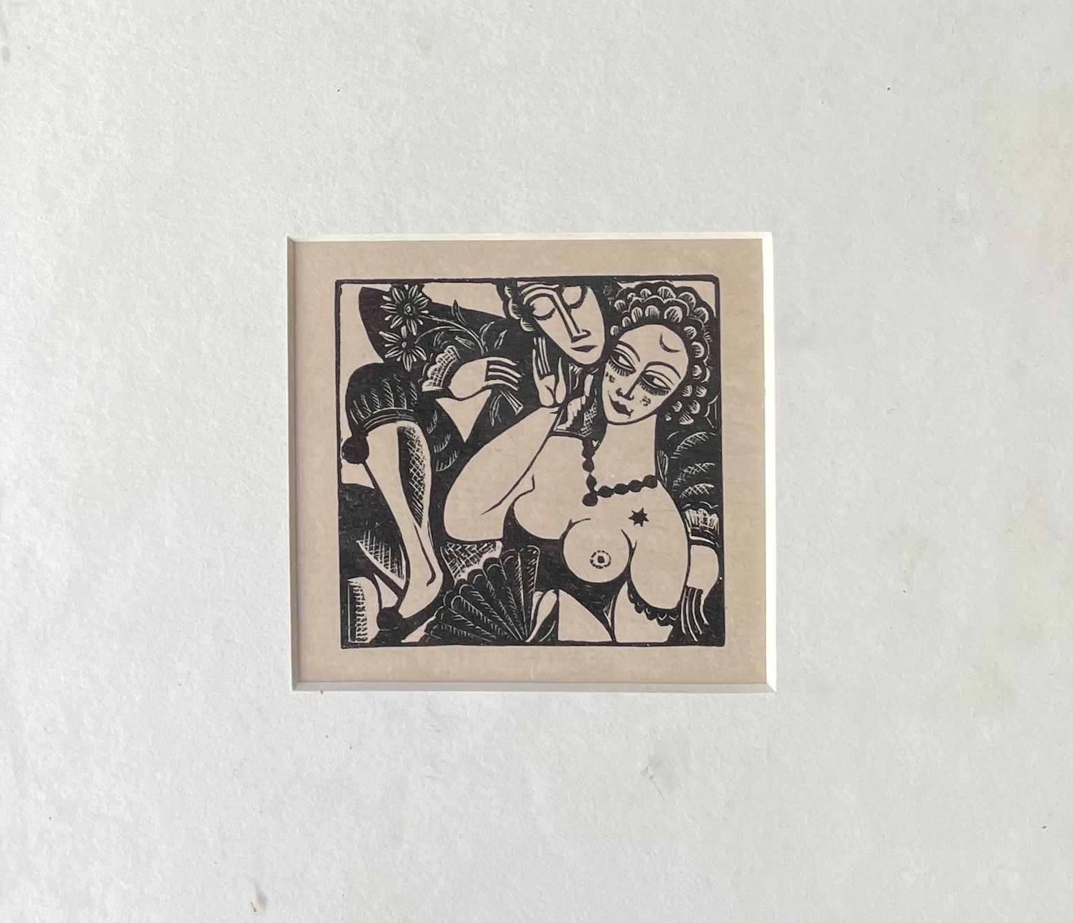 Null DAVID JONES (1895-1974) Young man and the model circa 1925 woodcut (label o&hellip;