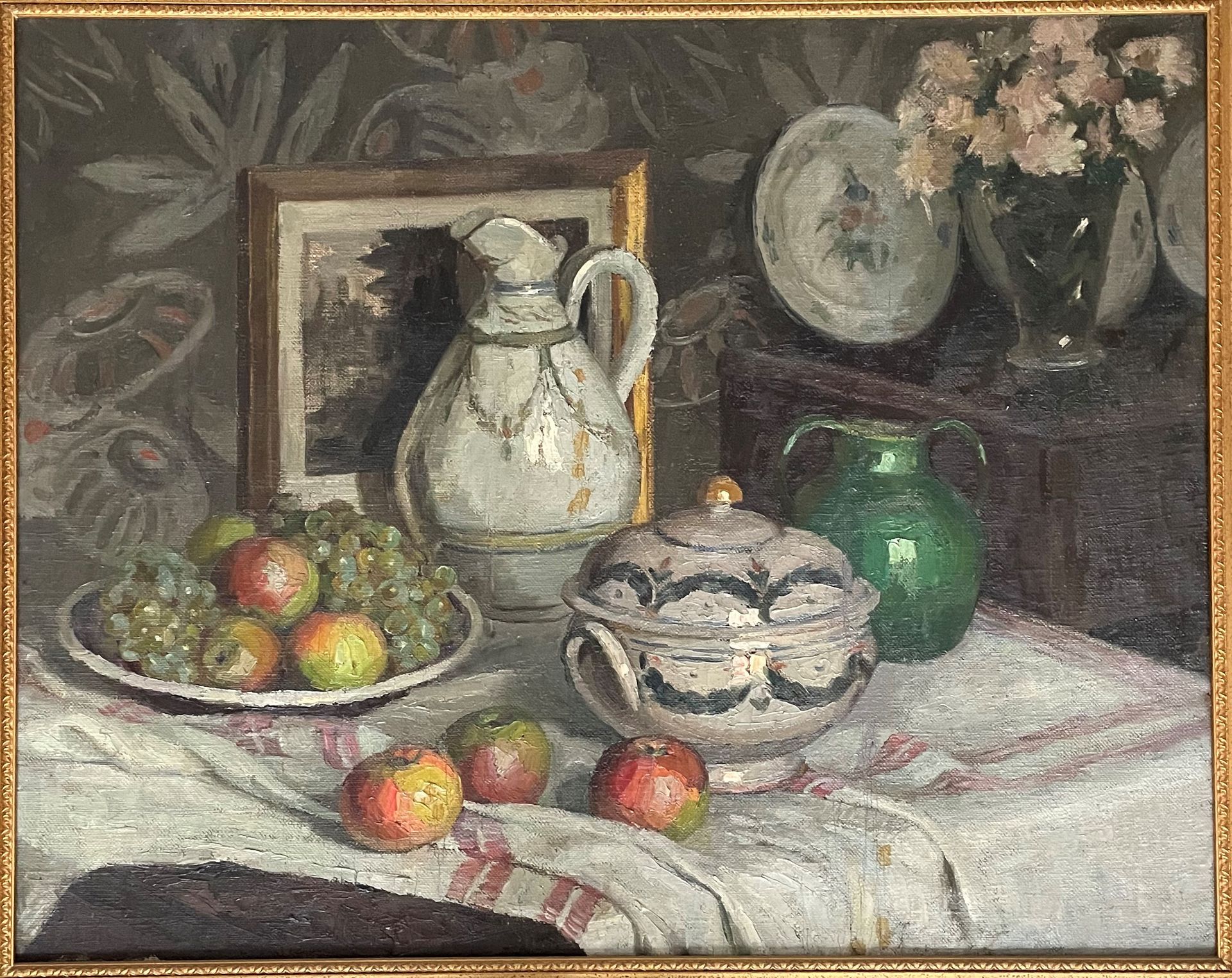 Null 
SUZANNE RICHARD (1896- ) Composition à la soupière huile sur toile- circa &hellip;