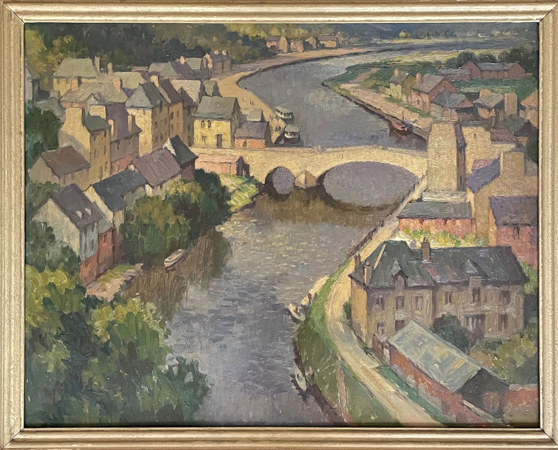 Null EDWARD ALBERT HICKLING (1913-1998) View of Dinan in Brittany oil on isorel &hellip;