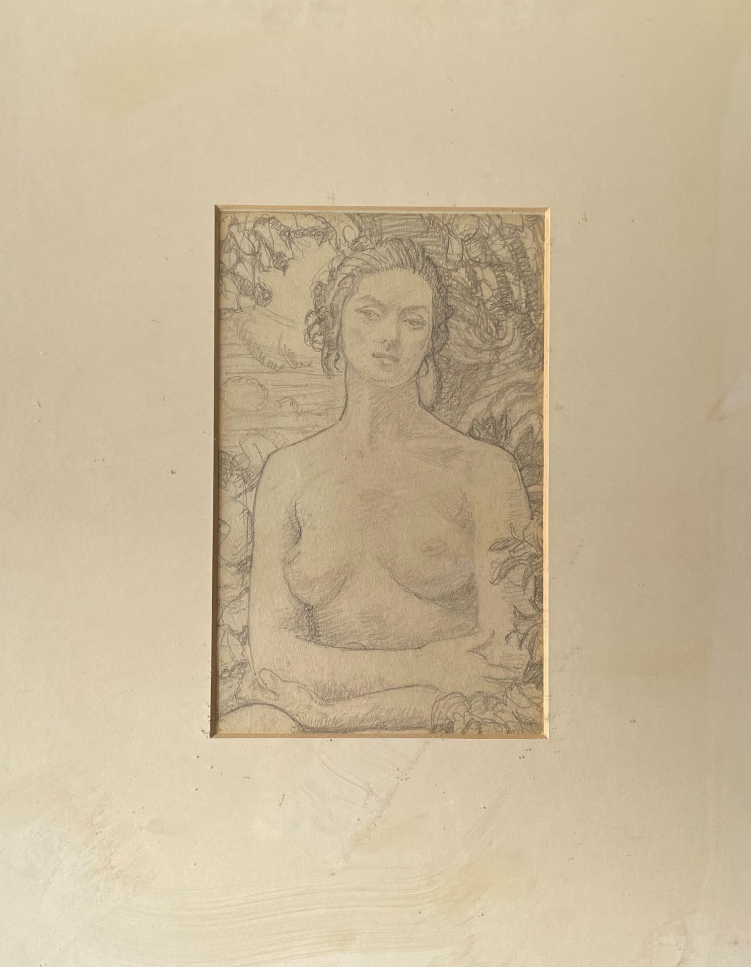 Null GEORGE SPENCER -WATSON (1869-1934) Nude in bust pencil drawing framed under&hellip;