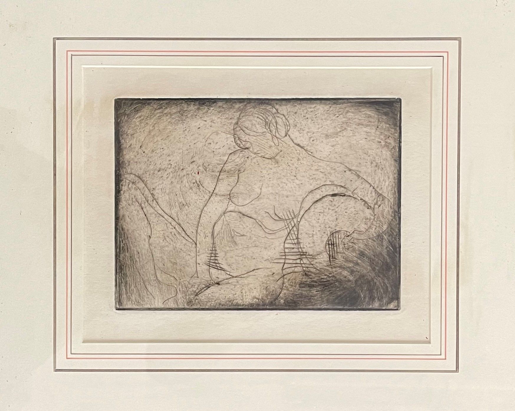 Null EDMOND AMAN-JEAN (1880-1935) Nu gravure en noir encadrée sous verre 

19x24&hellip;