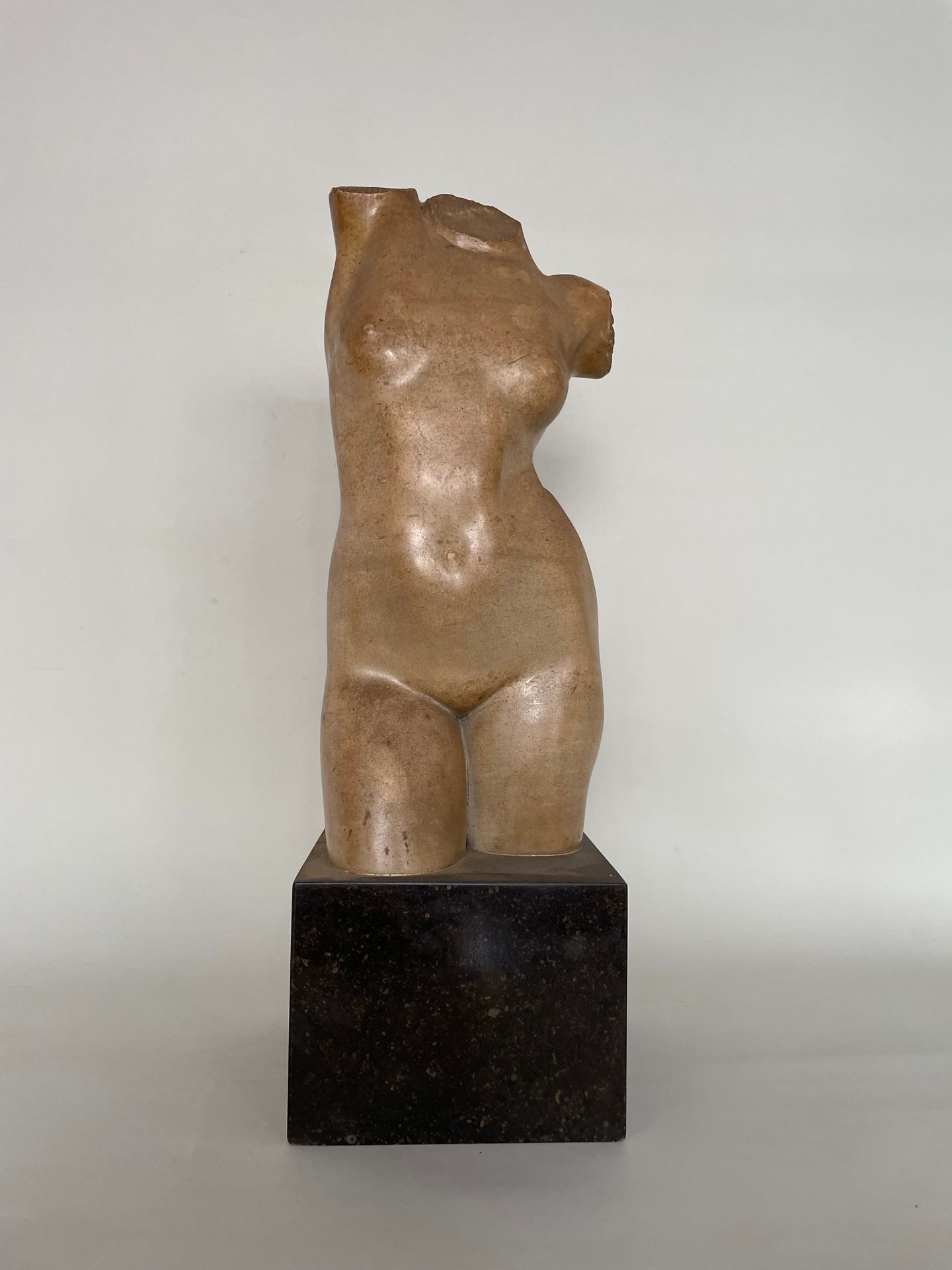 Null EDGAR ALLAN HOWES (1888-1969) Busto di donna in patina di marmo su base di &hellip;