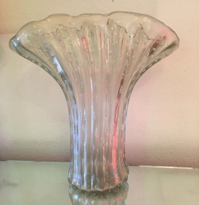 Null Korolla-Vase aus Blasenglas circa 1950 H 39 cm