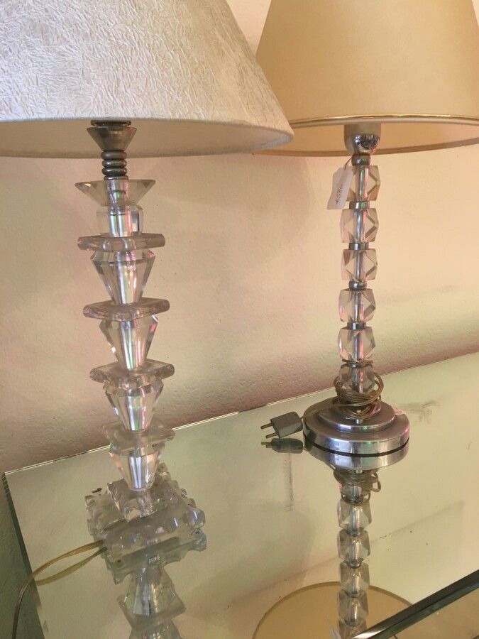 Null 2 lámparas de vidrio moldeado H 38 cm