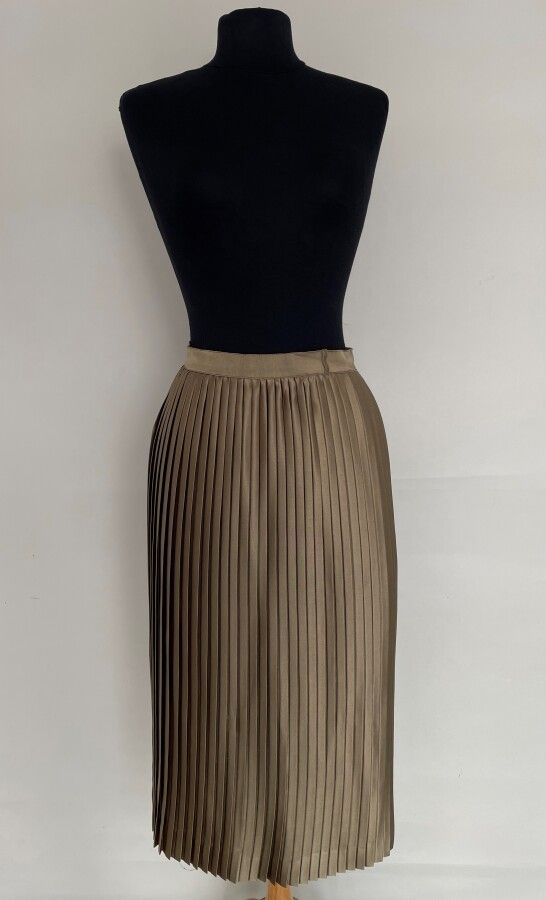 Null SCHERRER Boutique Pleated skirt in steel grey silk - Size indicated 42