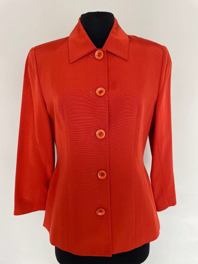 Null PHILIPPE ADEC Paris Jacke aus orangefarbenem Verbundmaterial - Größe angege&hellip;