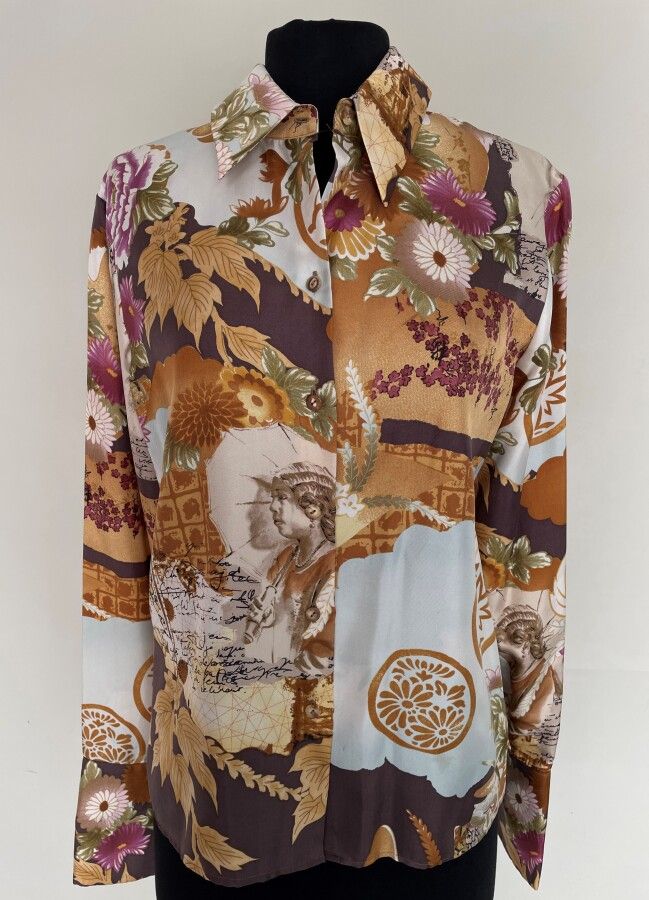 Null KENZO Silk blouse printed with flowers - Taile indiquée 40