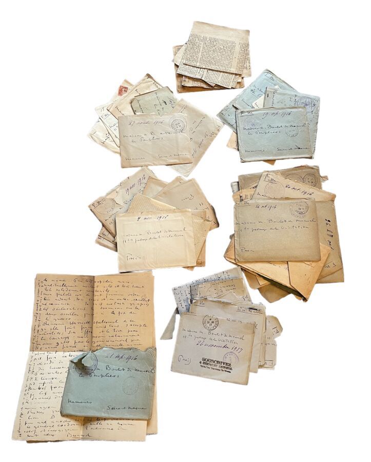 Null Bernard BOUTET DE MONVEL, Lettres manuscrites de l'artiste envoyées à mère,&hellip;