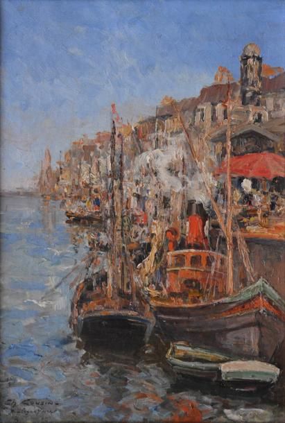 COUSIN Charles (1904 - 1972) Boulogne sur Mer Huile sur toile Signée et située e&hellip;