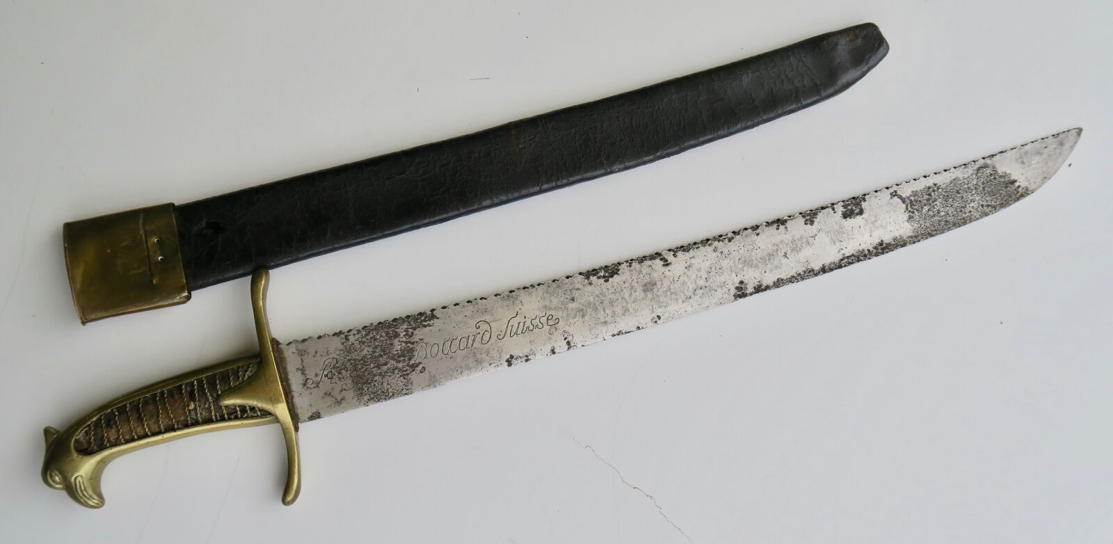 Null Espada de carpintero del regimiento suizo de Boccard. Montura de latón con &hellip;