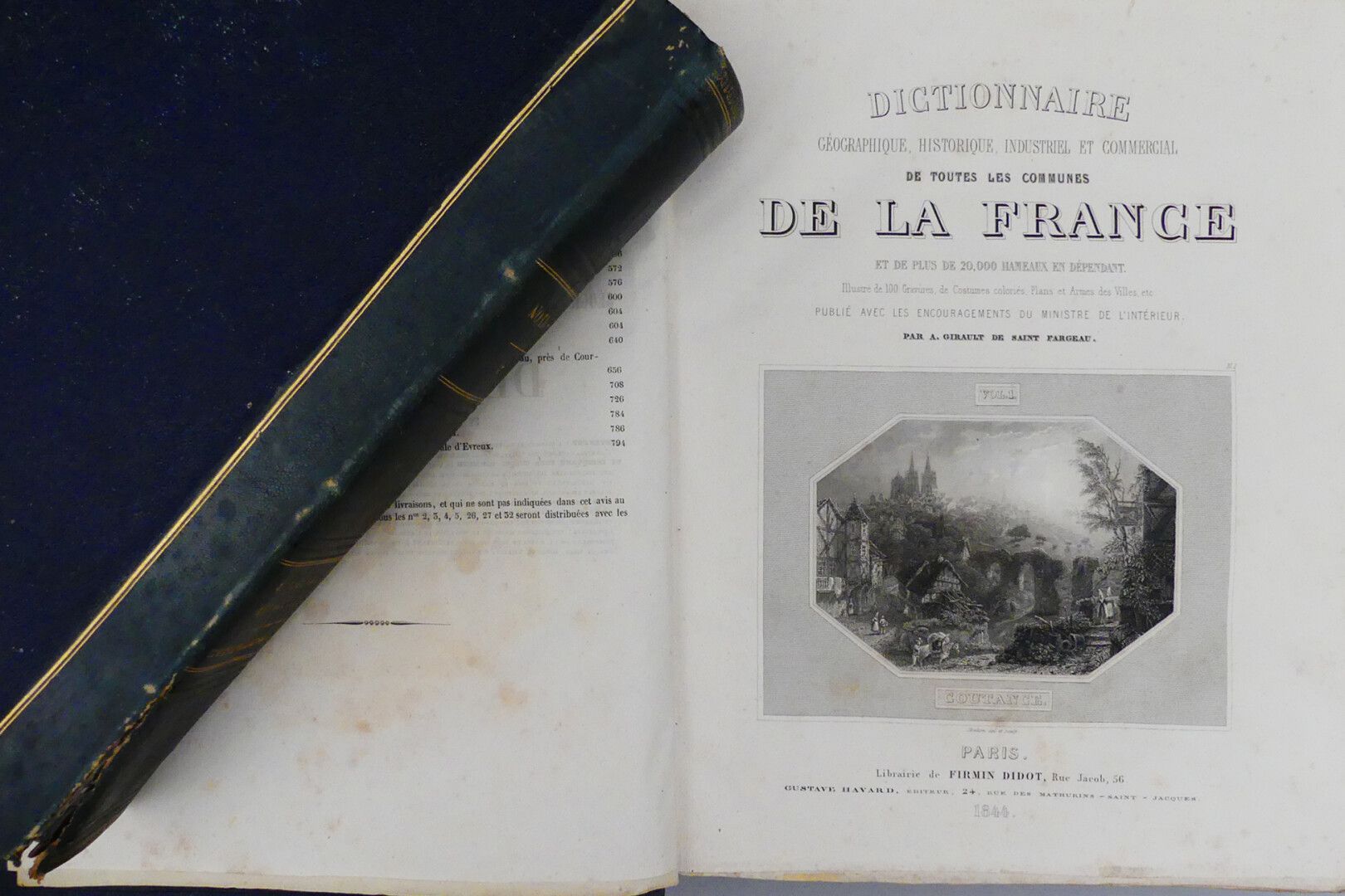 Null girault de Saint Fargeau (A.)。法国所有市镇的地理、历史、工业和商业辞典。巴黎，哈瓦德，1844-46。三大卷，四开本，带&hellip;
