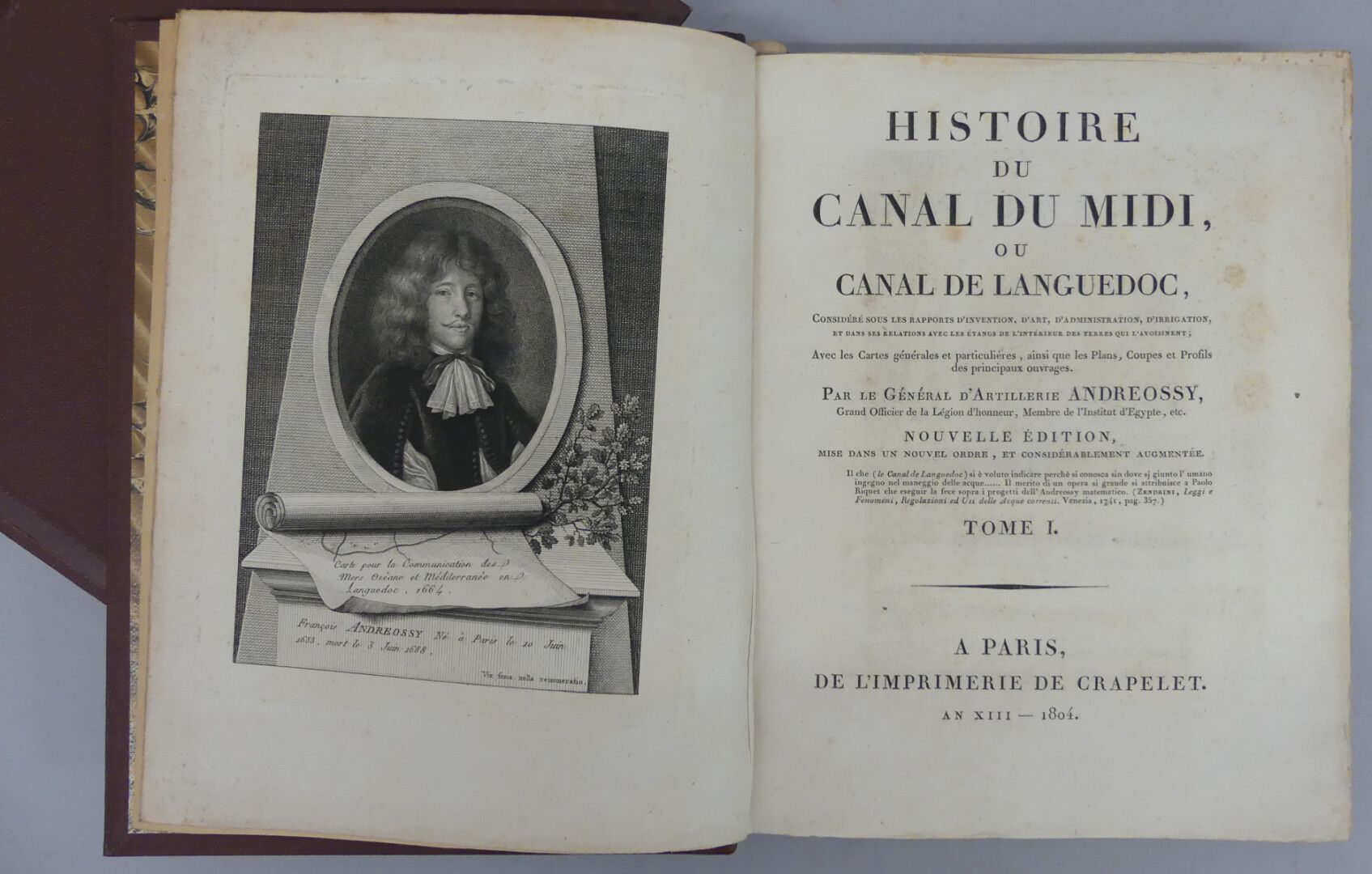 Null ANDREOSSY (Antoe-François) HISTOIRE DU CANAL DU MIDI, ou Canal de Languedoc&hellip;