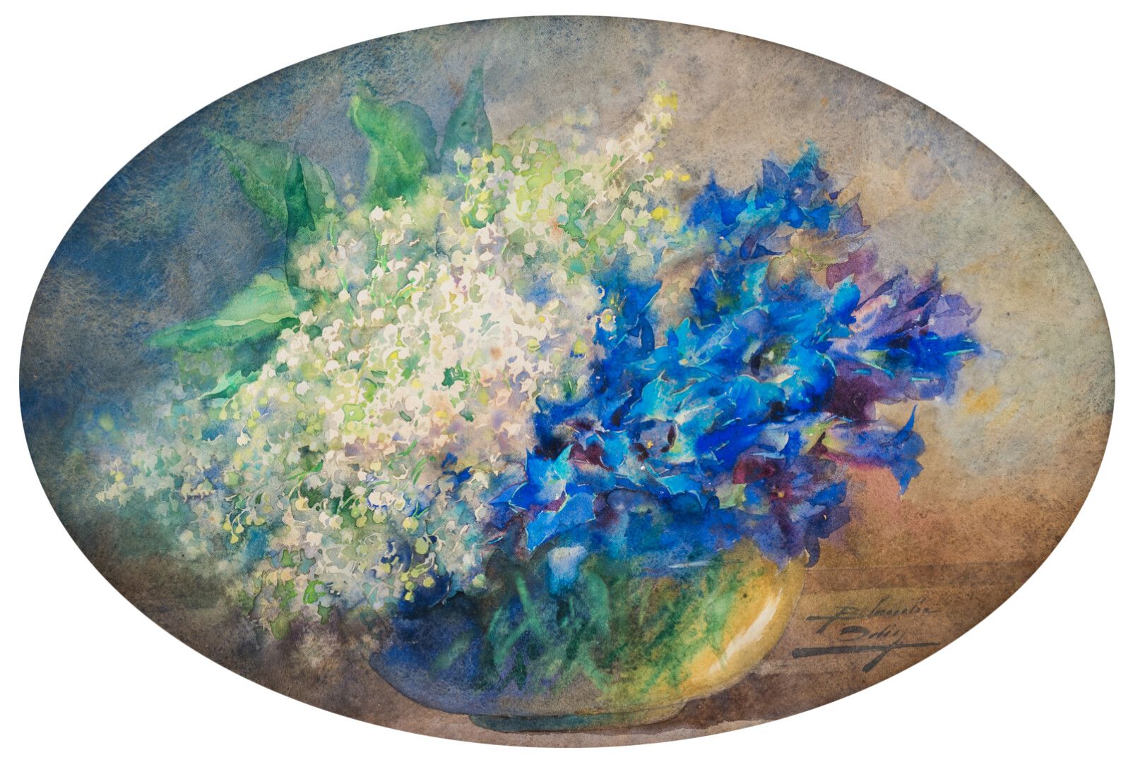 Null Blanche ODIN (1865 - 1957)

Bouquet

 de muguet et bleuets

Aquarelle signé&hellip;