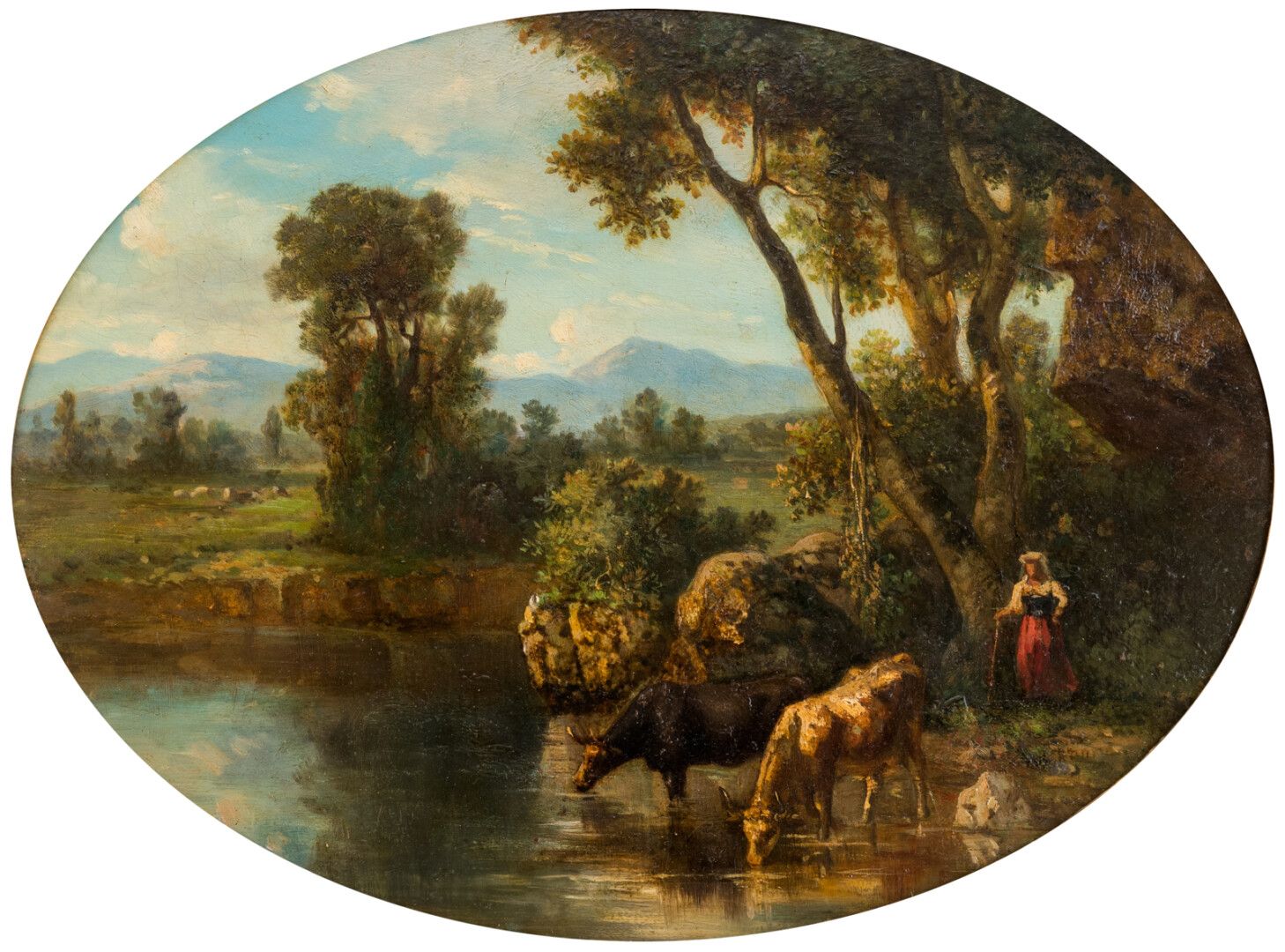 Null ECOLE ANGLAISE, XIXème

Vache à la rivière

Huile sur panneau

30 x 40 cm.