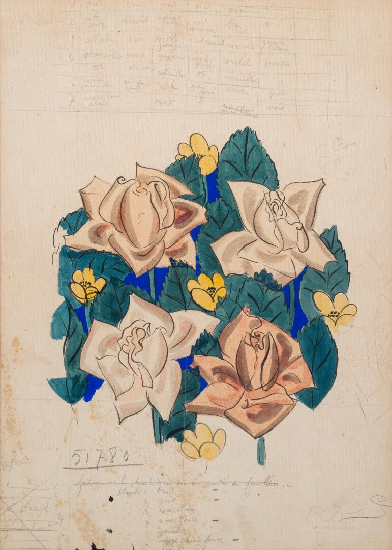 Null Raoul DUFY (1877-1953)

Projet de foulard

Aquarelle et crayon monogrammé e&hellip;