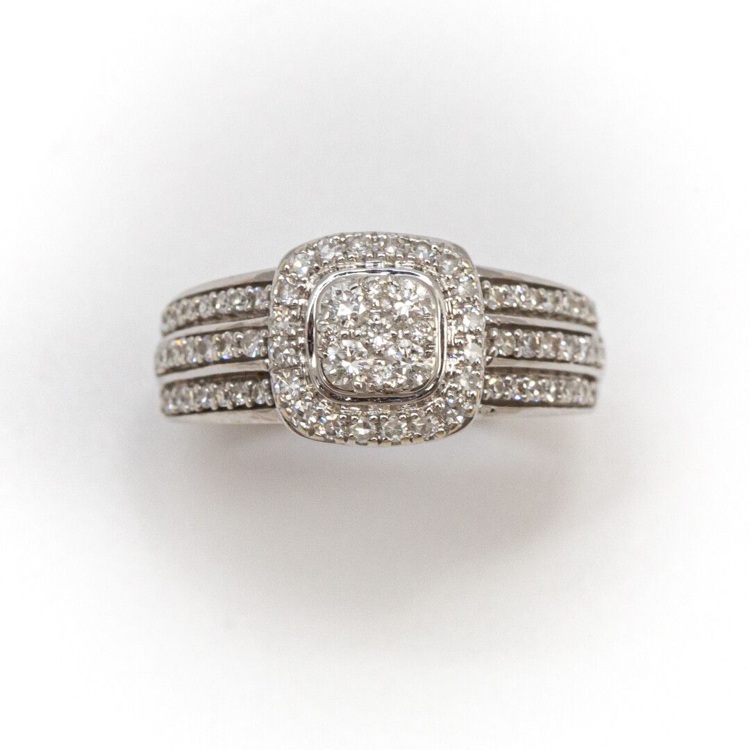 Null Bague jonc diamants taille brillant et 8/8, 0.80 carat environ, monture or &hellip;