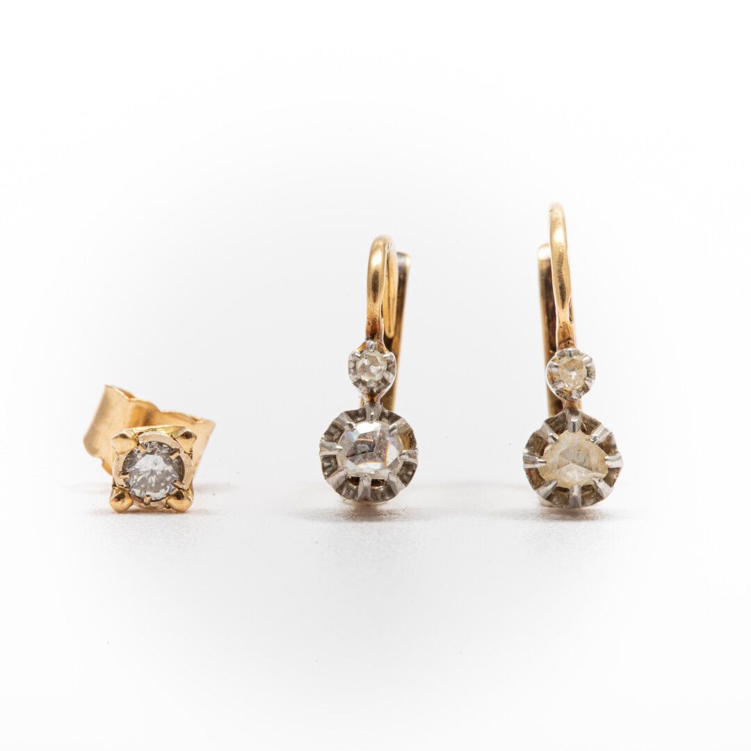 Null Un clou d'oreille diamant taille brillant 0.08 carat environ, monture or 

&hellip;