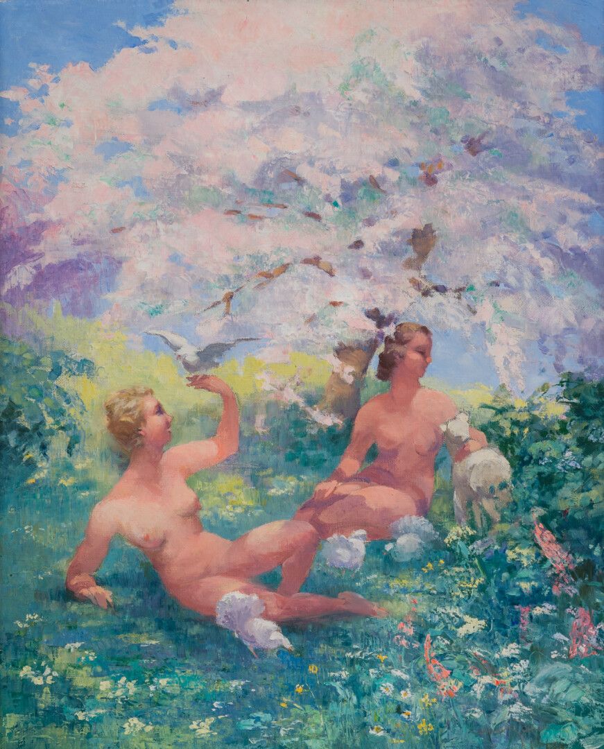 Null Louis GARIN (atribuido a)

Desnudos con palomas

Óleo sobre lienzo

60 x 48&hellip;