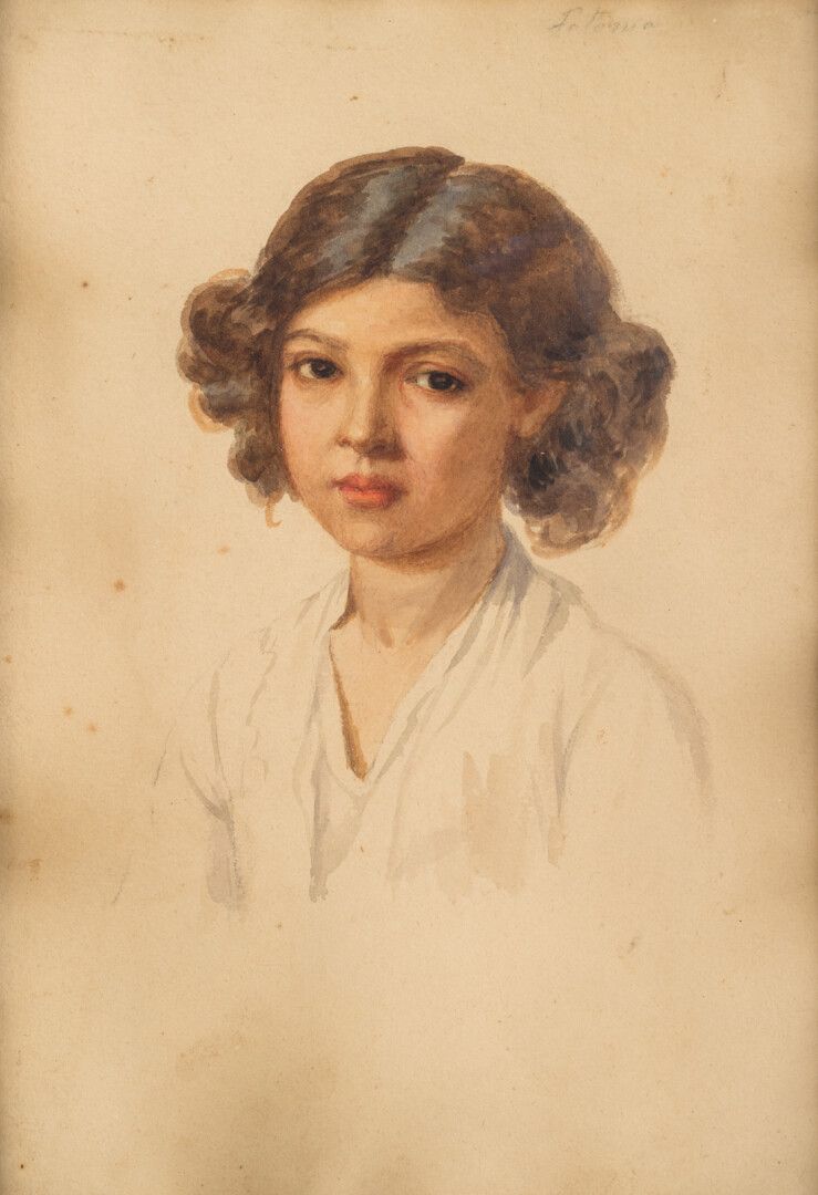 Null Aimée DELVILLE-CORDIER (1822-1899)

Bambina 

Acquerello firmato in basso a&hellip;