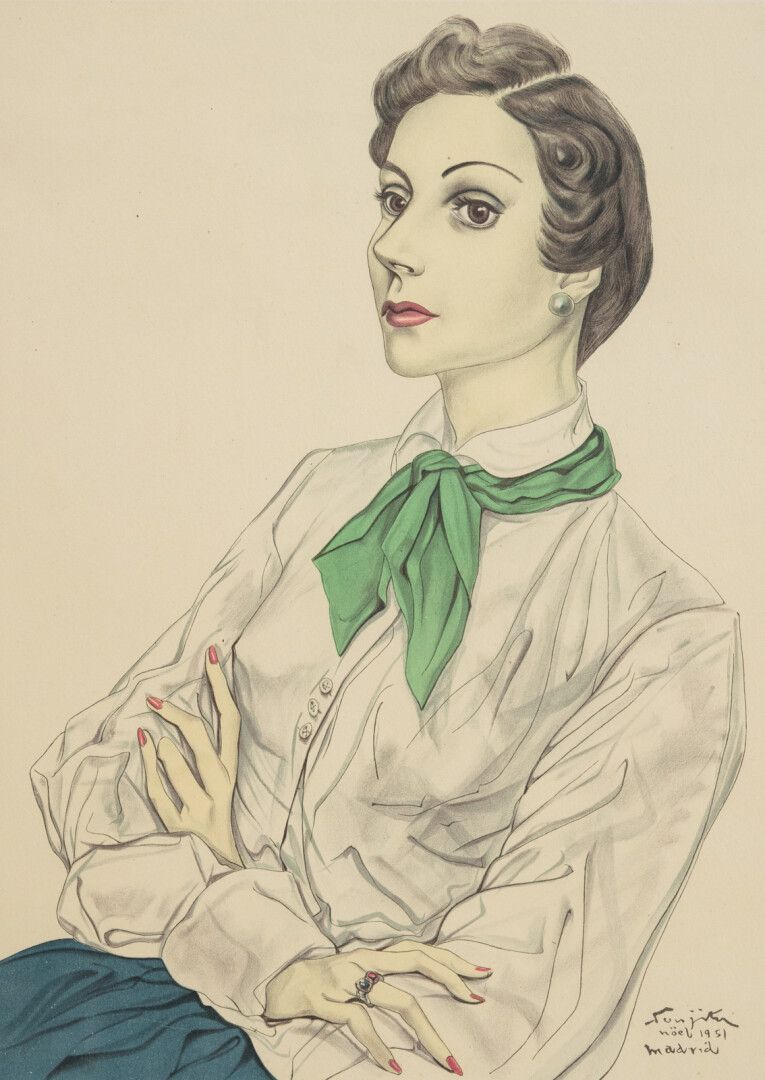 Null Leonard Tsuguharu FOUJITA (1886-1968)

Ritratto di donna

Litografia firmat&hellip;