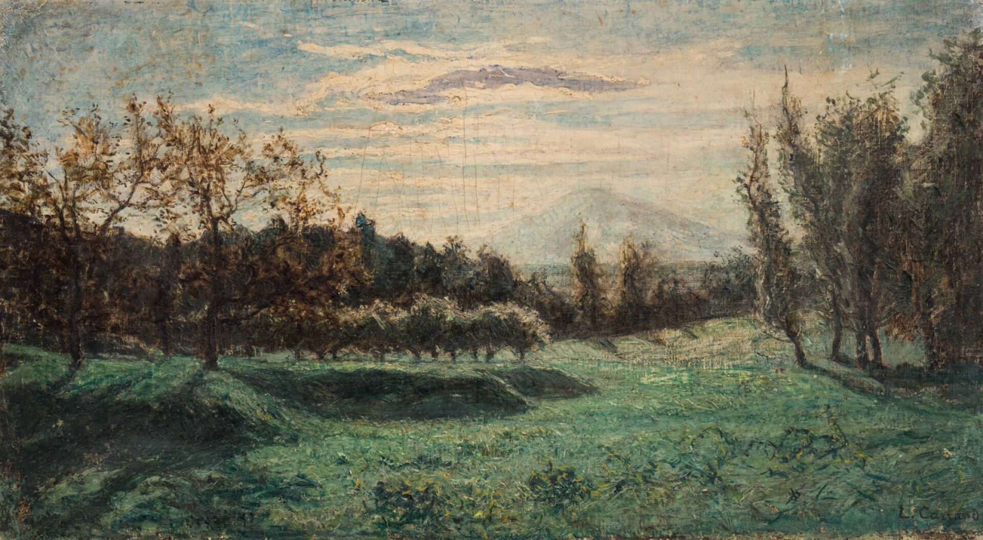 Null 路易-希莱尔-卡朗 (1821-1899)

景观

布面油画，右下角有签名

37 x 65厘米（裂缝，材料的缝隙）。