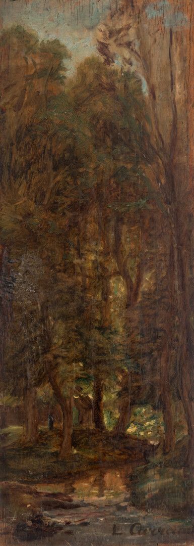 Null 路易-希莱尔-卡朗 (1821-1899)

动画森林的景色

右下角有签名的板上油画

38,5 x 14 cm