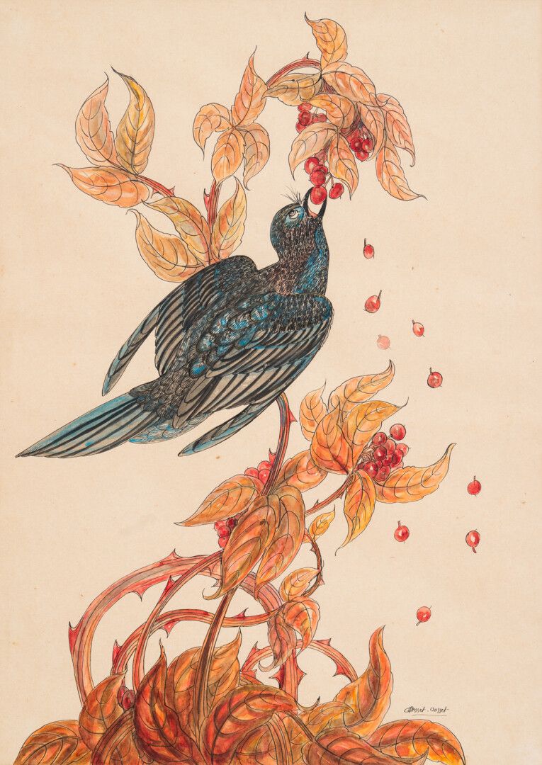 Null 埃莱娜-加塞-奥塞(1889-1966)

鸟类

右下角有签名的水彩画

60 x 43 厘米