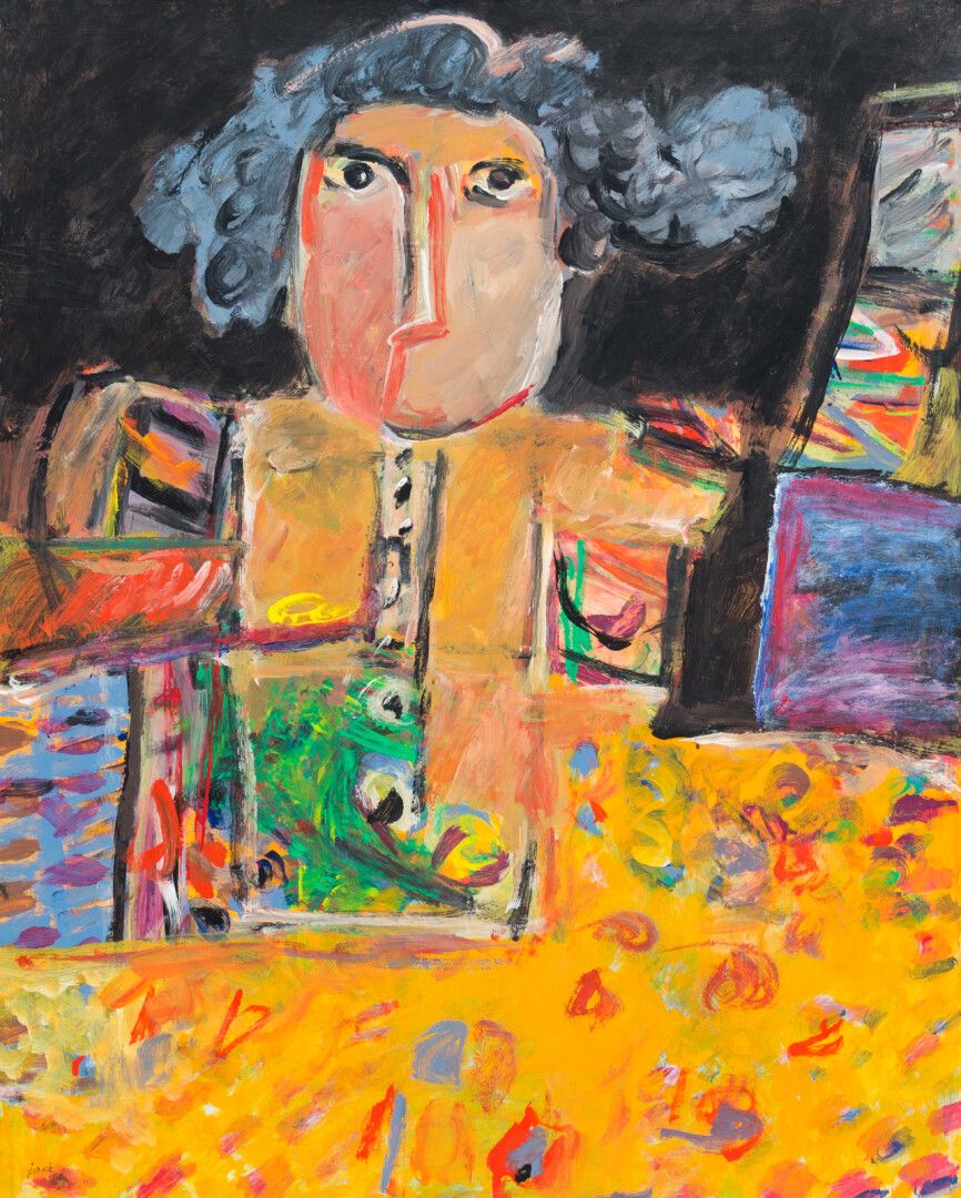 Null 胡安-霍尔达(1929-2020)

梅尼纳斯》：穿黄裙子的女人

布面油画，右下方有签名，背面有会签和日期

82 x 65厘米