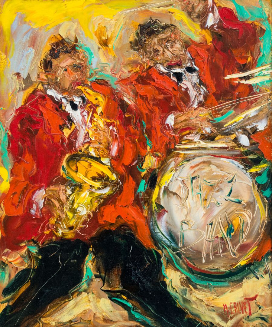 Null 米歇尔-卡尔维（生于1956年

爵士乐

布面油画，右下角有签名

65 x 54 cm