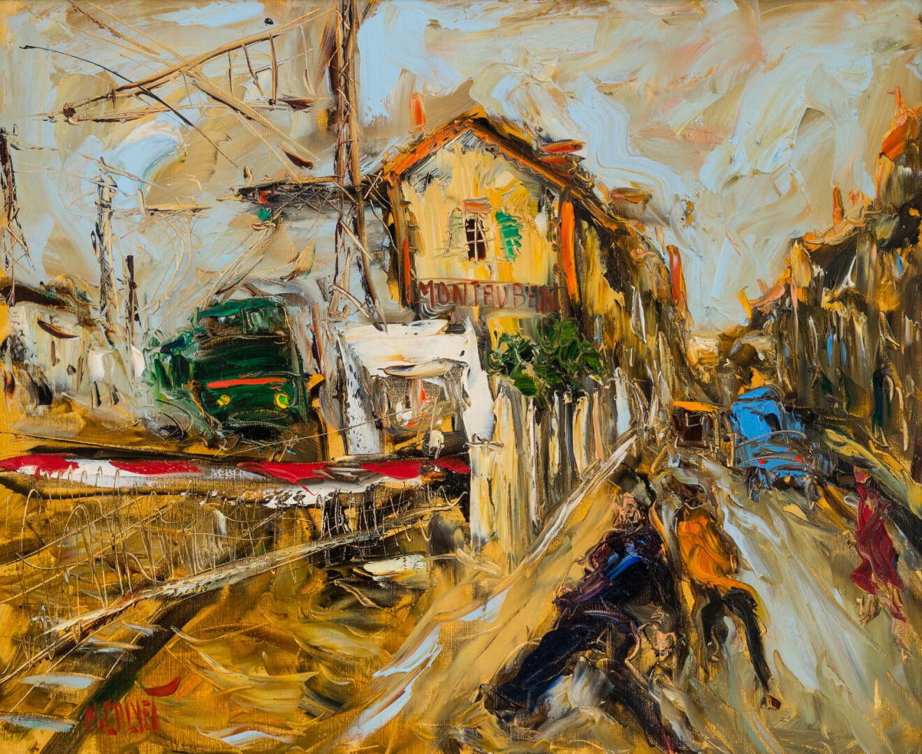 Null 米歇尔-卡尔维（生于1956年

屏障，Faubourg Toulousain, Montauban

布面油画，左下角有签名

60 x 73 cm