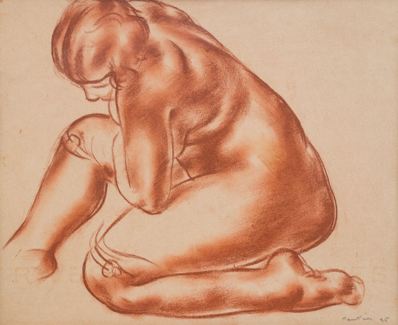 Null 让-福里埃 (1898-1964)

裸体

纸上桑格画，右下角有签名，日期为25日

22 x 27厘米。(左上角有小的撕裂)