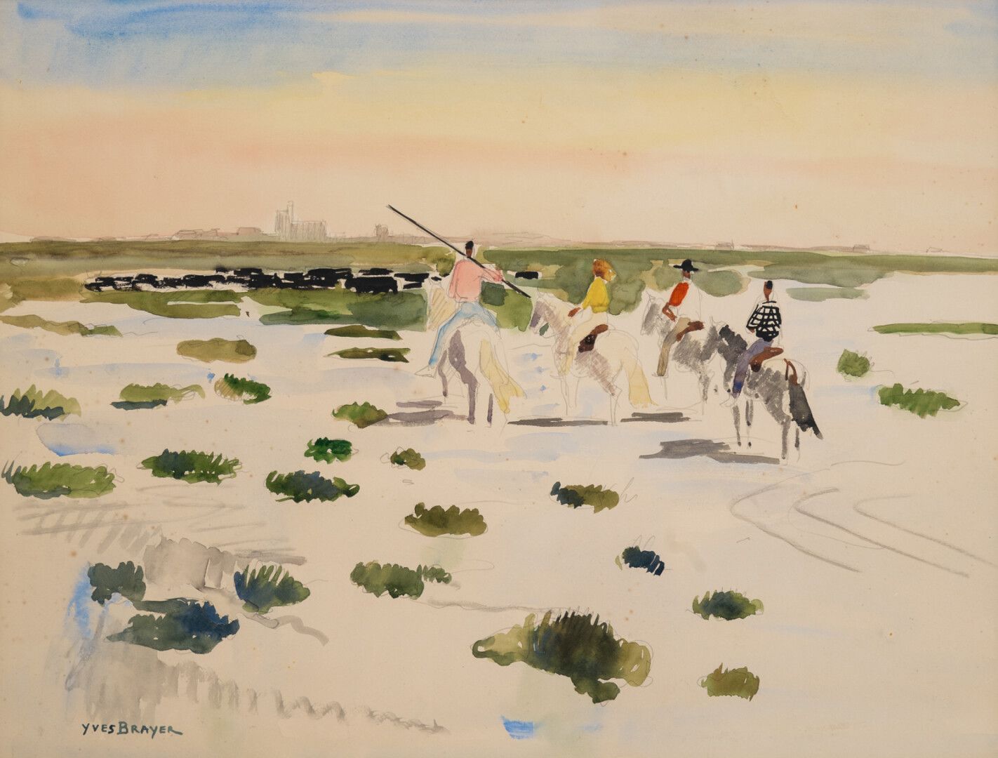 Null 伊夫-布雷耶 (1907 - 1990)

在卡马格地区骑马

已签名的水彩画

40 x 53 厘米



后续权利（ADGAP）（作品售价的4%）&hellip;