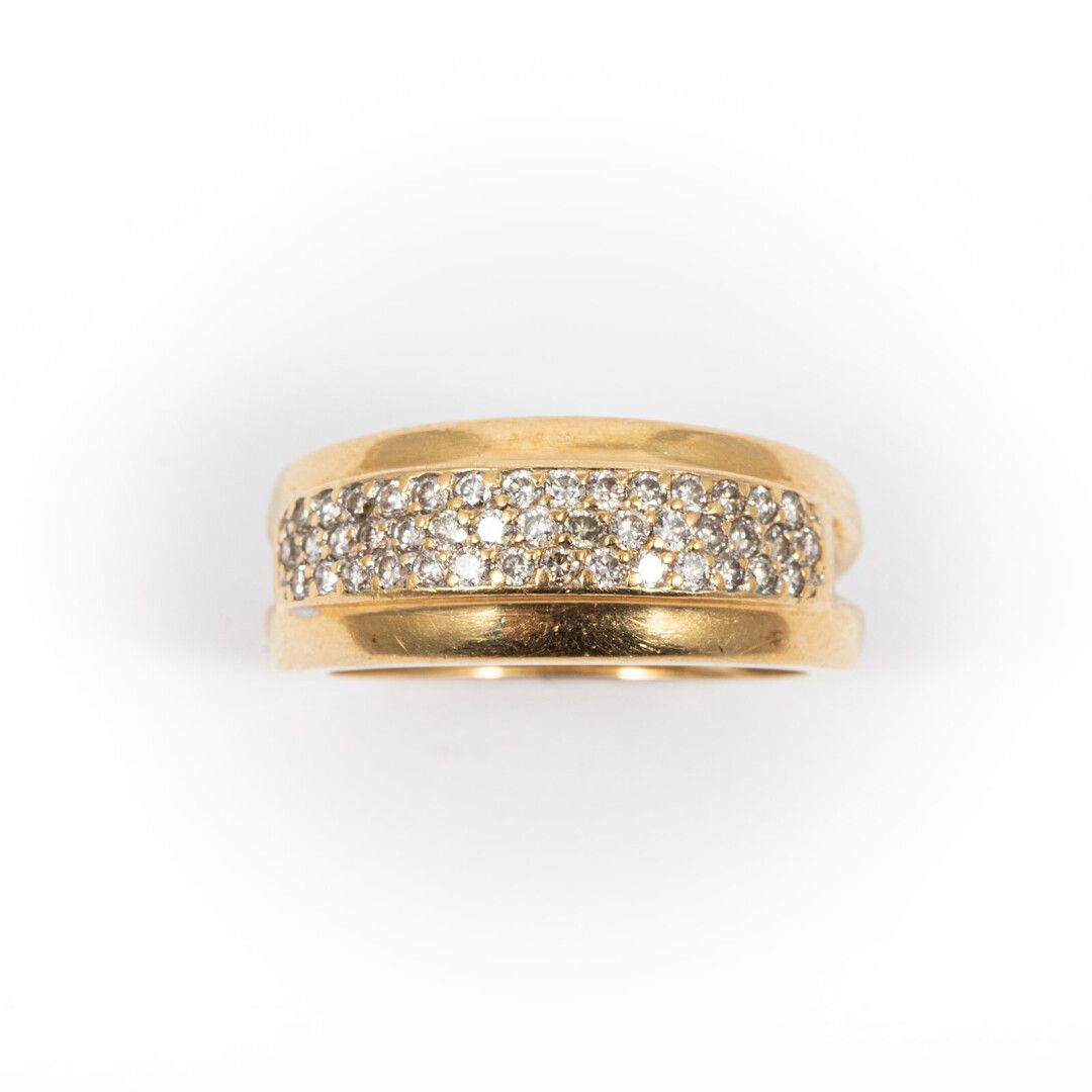 Null Ring mit Diamantpavé im Brillantschliff, Goldfassung. 

Bruttogewicht: 4,8 &hellip;