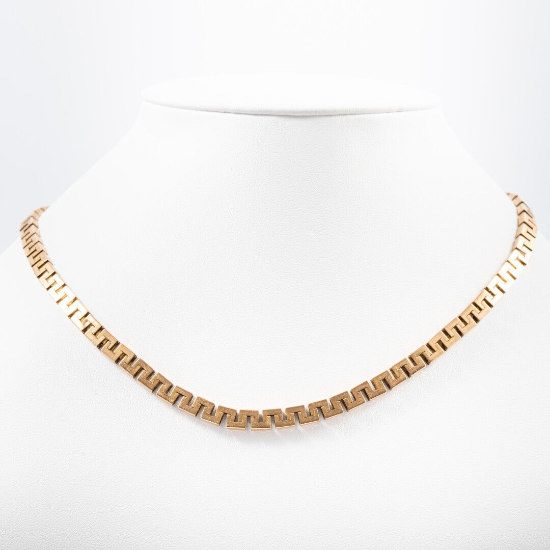 Null Halskette mit griechischen Maschen aus Gold. 

Gewicht: 26 g - L: 45 cm
