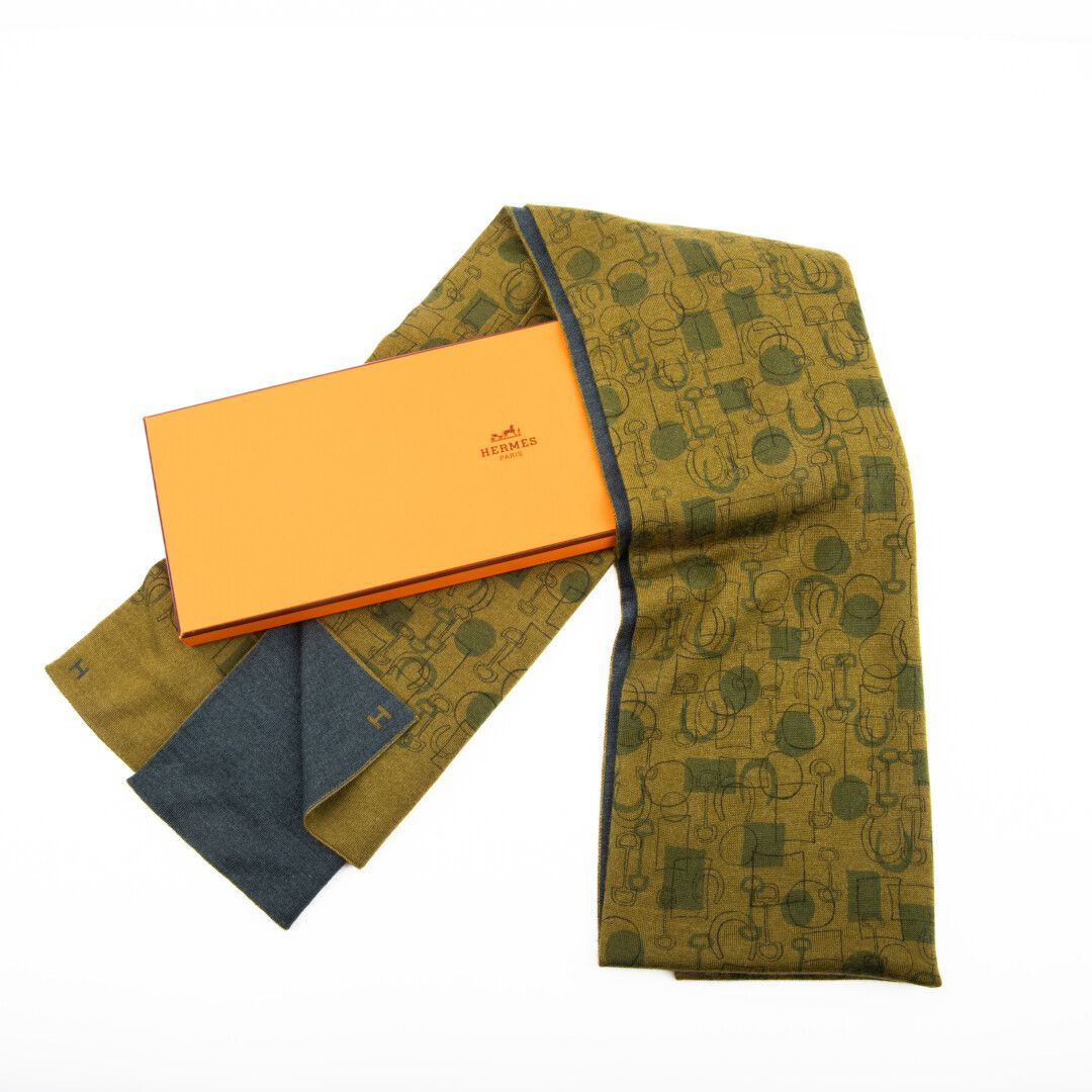 Null HERMES Paris 

Green cashmere scarf.

In its original box