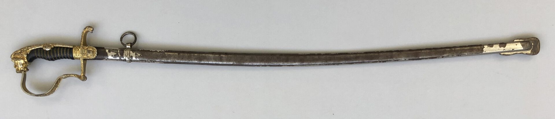 Null German parade sword à la Blucher. Fine curved nickel-plated blade acid-etch&hellip;