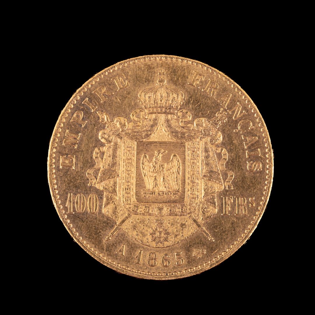 Null NAPOLEONE III 

100 Fr d'oro -Testa di lauro

1865 A Parigi - TTB+/ Sup