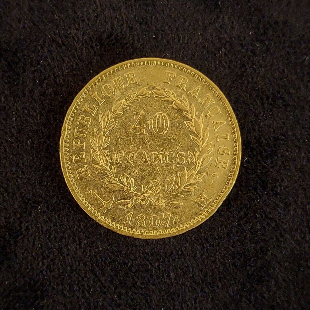 Null 40 Fr oro Napoleone I, Repubblica 1807 M Tolosa