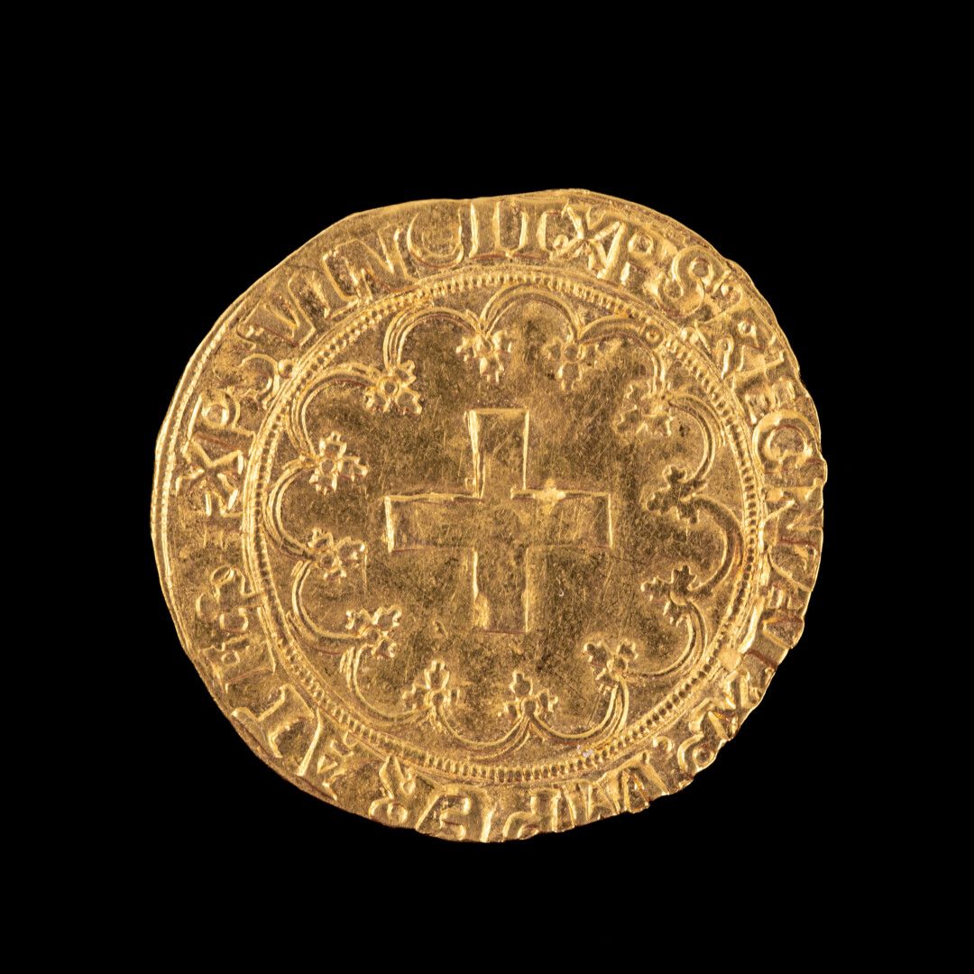 Null Francis I

带十字架的黄金Ecu

第1类里昂

重量：3.50克--短平面TTB