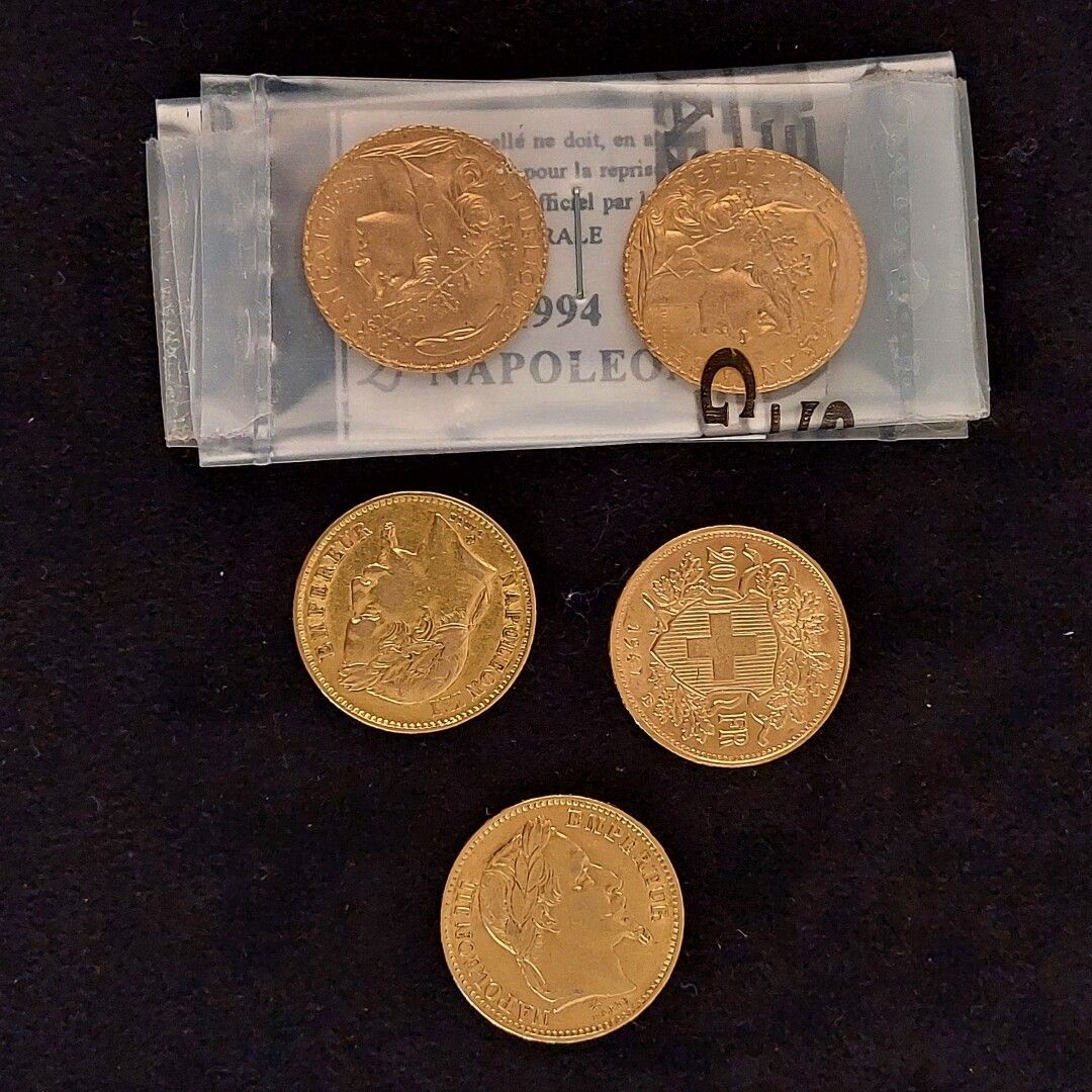 Null 5 monedas de 20 Fr de oro