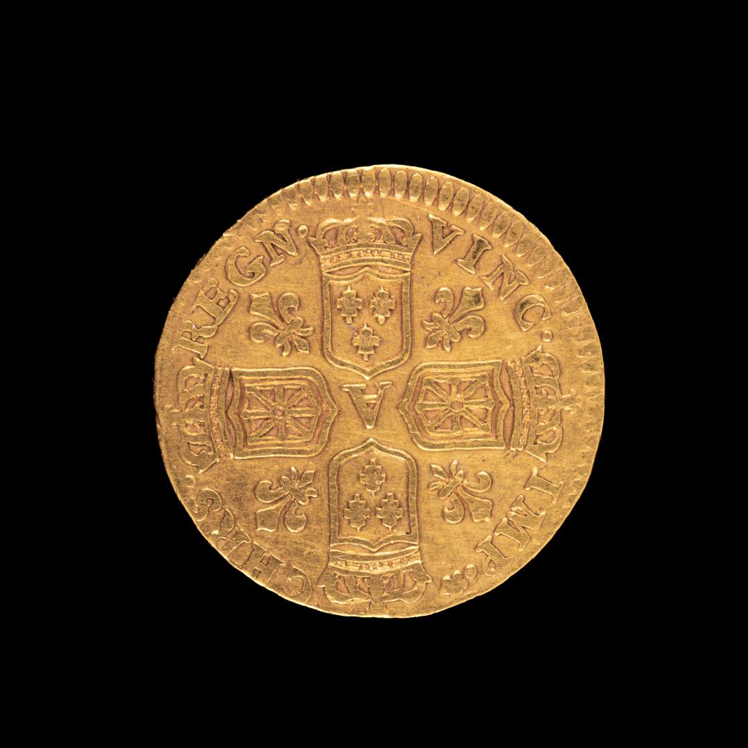 Null 路易士十五

1/4个Louis d'or de Noailles

1717年在巴黎--非常罕见

重量：2.90 g - VG