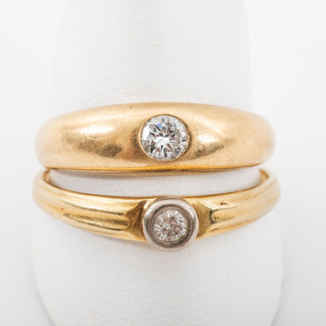 Null Bague jonc, diamant taille brillant 0.20 carat, monture or 

Poids brut : 3&hellip;