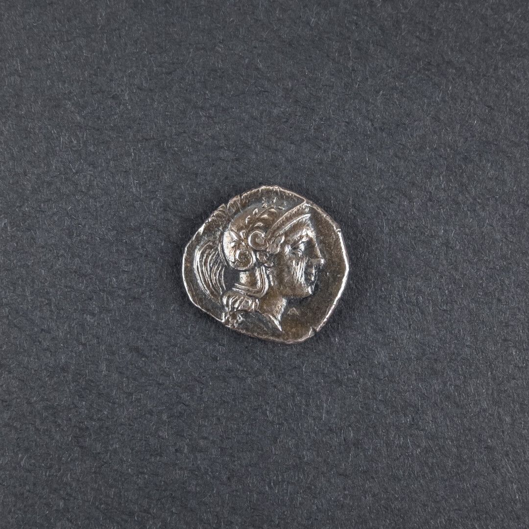 Null CALABRIA - TARENTE - Kleonymos时期公元前334-302年
雅典娜的头像在右边，头盔上有一个高尔基掌纹的装饰。在下巴下有一&hellip;